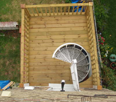 Raised deck top view